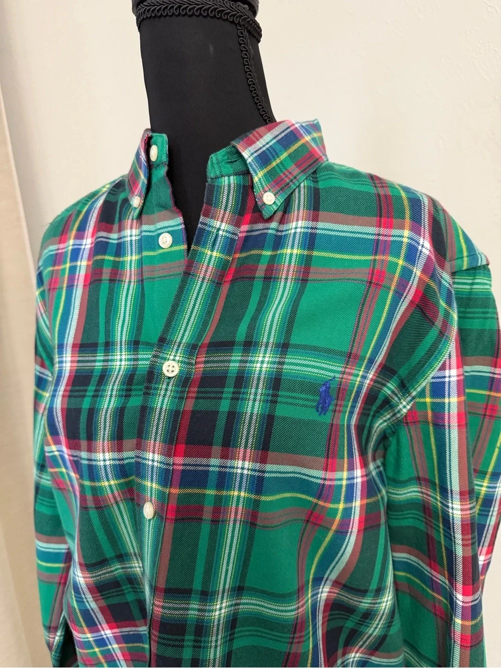 Ralph Lauren Green Plaid Button-Down Boys Shirt